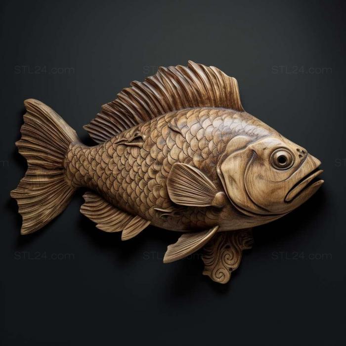 Природа и животные (Рыба Щукин 2, NATURE_7746) 3D модель для ЧПУ станка